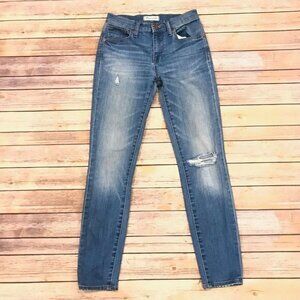 Madewell 9 Inch High Riser Skinny Jeans Sadie Distressed Light Wash